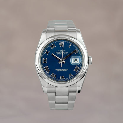 Rolex Datejust 36 Blue Roman 116200 2011