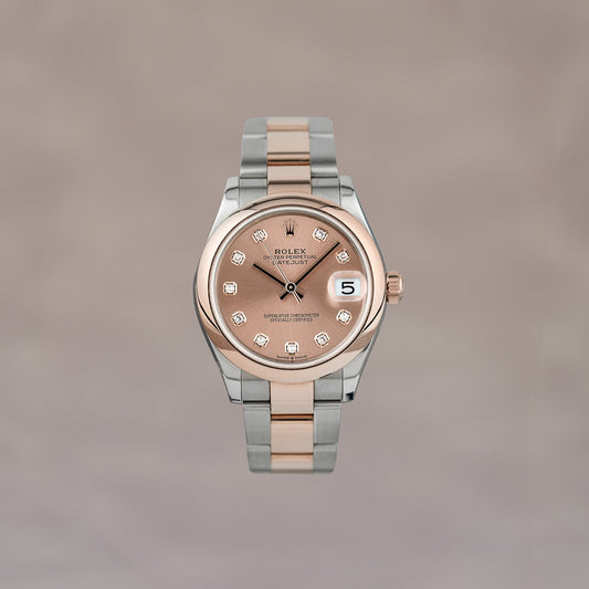 Rolex Datejust 31 Two Tone Everose Salmon with Diamonds