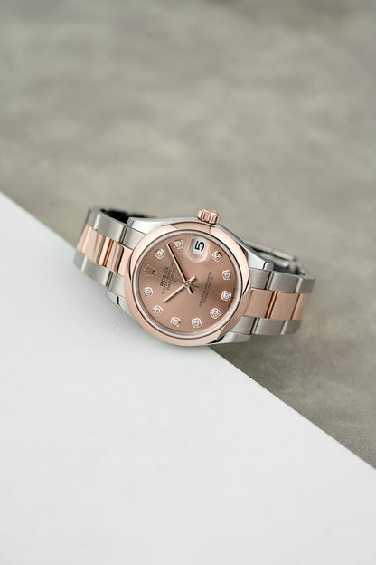 Rolex Datejust 31 Two Tone Everose Salmon with Diamonds