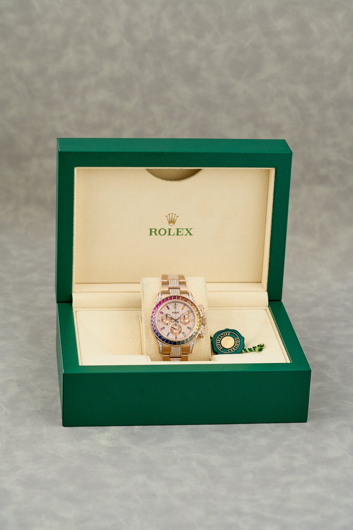 RESERVED] Rolex Cosmograph Daytona Everose Rainbow – Gentry Timepieces