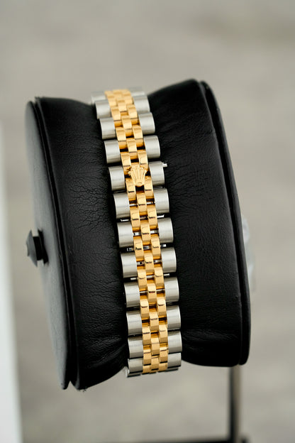 Rolex Lady Datejust 26 Two Tone Yellow Gold Champagne Crytal Flake With Diamond Markers and Bezel 179383 2015