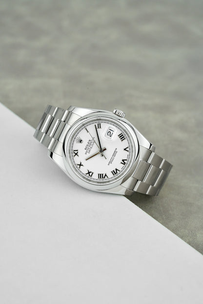 Rolex Datejust 36 White Roman Dial 116200 2018