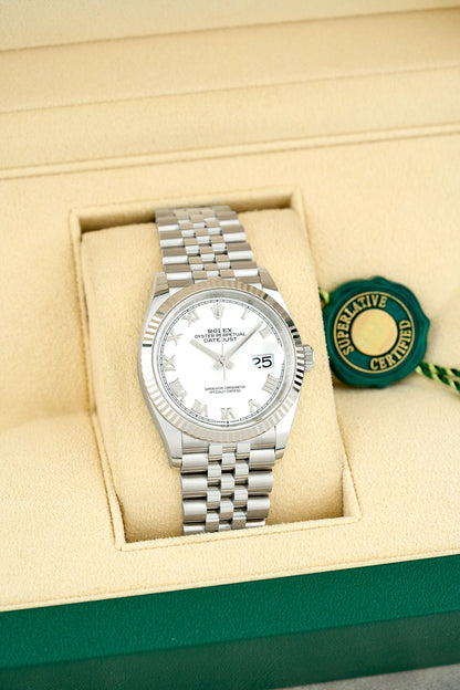 Rolex Datejust 36 White Roman Dial 126234 (Brand New)