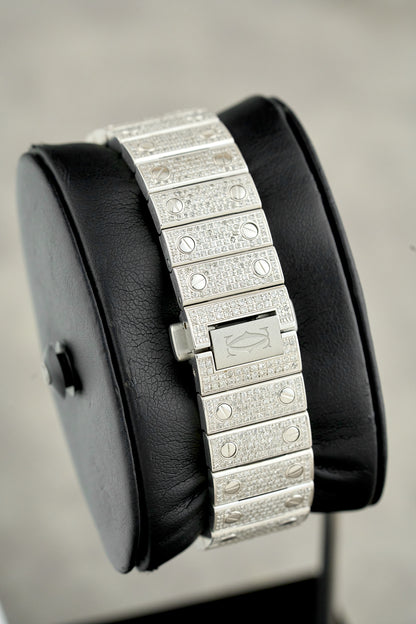 Cartier Santos De Cartier Iced Out Arabic Dial