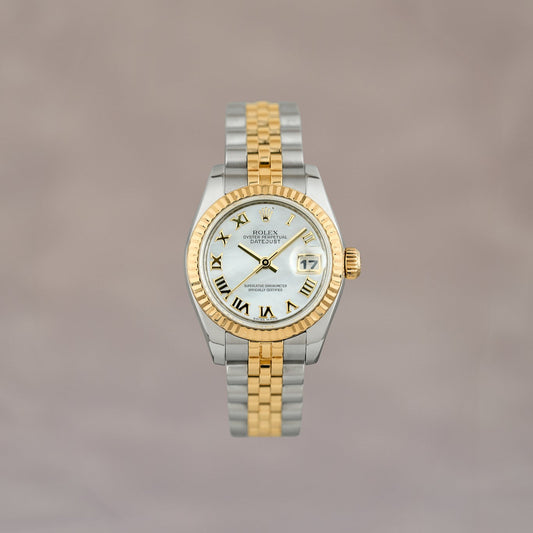 Rolex Datejust 26 Two Tone Yellow Gold Mother of Pearl Roman