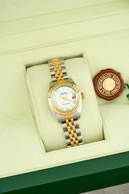 Rolex Datejust 26 Two Tone Yellow Gold Mother of Pearl Roman