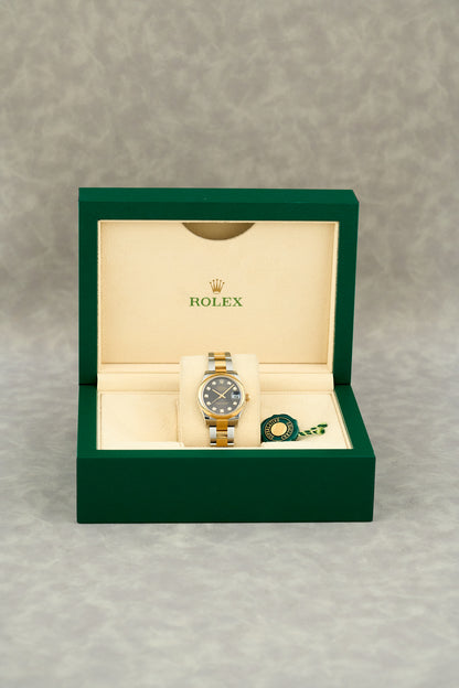 Rolex Datejust 31 Two Tone Yellow Gold Rhodium Dial With Diamonds