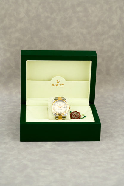 Rolex Datejust II 41 Two Tone Yellow Gold Ivory Dial With Diamonds