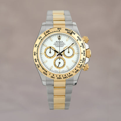 Rolex Cosmograph Daytona Two Tone Yellow Gold White Dial (Brand New)