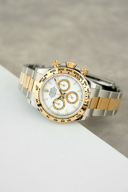Rolex Cosmograph Daytona Two Tone Yellow Gold White Dial (Brand New)