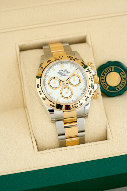 Rolex Cosmograph Daytona Two Tone Yellow Gold White Dial (Brand New)