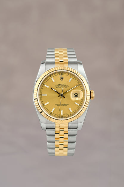 Rolex Datejust 36 Two Tone Yellow Gold Champage Dial