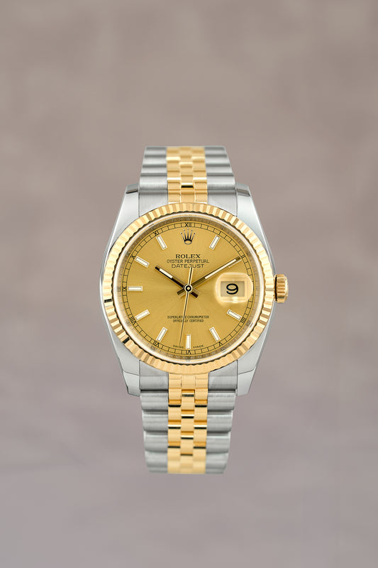 Rolex Datejust 36 Two Tone Yellow Gold Champage Dial