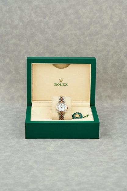 Rolex Datejust 28 Two Tone Rose Gold White Roman Dial 279171 2023