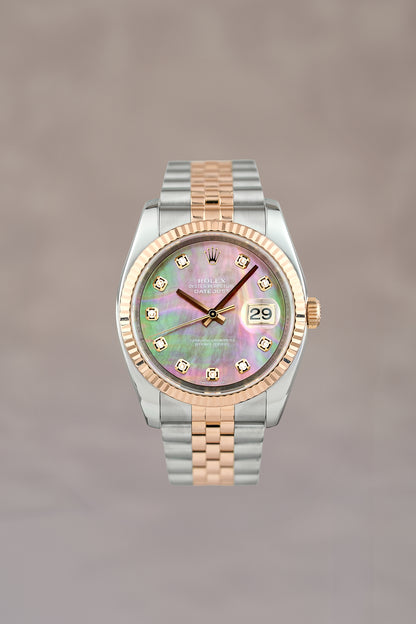 Rolex Datejust 36 Two Tone Everose Tahitian Mother of Pearl