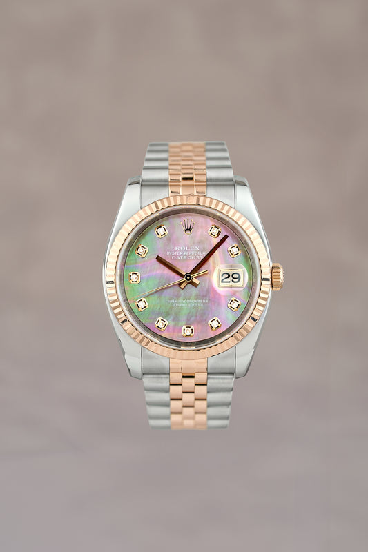 Rolex Datejust 36 Two Tone Everose Tahitian Mother of Pearl