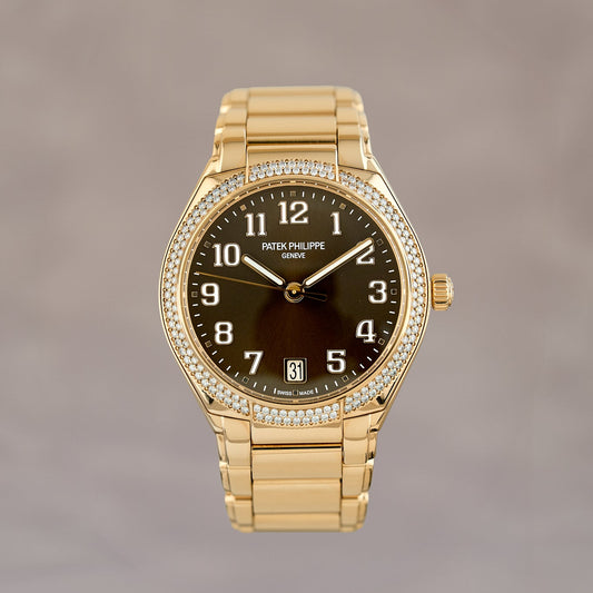 Patek Philippe Twenty~4 Rose Gold Choco Dial With Diamond Bezel