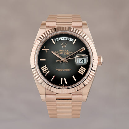 Rolex Day-Date 40 Everose Choco Ombre Dial