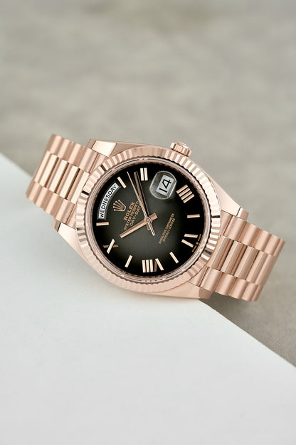 Rolex Day-Date 40 Everose Choco Ombre Dial