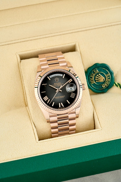 Rolex Day-Date 40 Everose Choco Ombre Dial