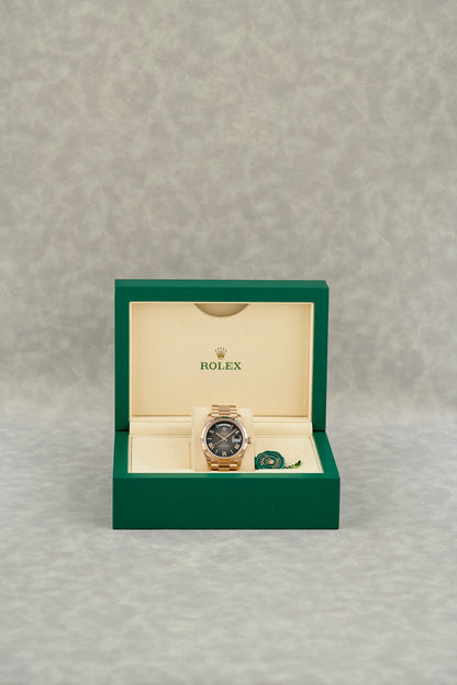 Rolex Day-Date 40 Everose Choco Ombre Dial
