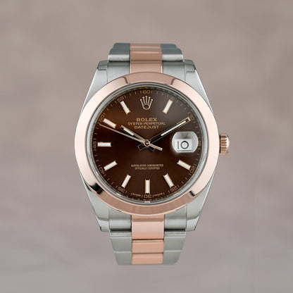Rolex Datejust 41 Two Tone Everose Choco Dial 126300 2017