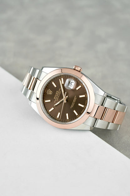 Rolex Datejust 41 Two Tone Everose Choco Dial 126300 2017