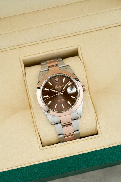 Rolex Datejust 41 Two Tone Everose Choco Dial 126300 2017
