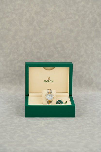 Rolex Datejust 31 Two Tone Yellow Gold Mother Of Pearl Dial With Diamonds (Brand New)