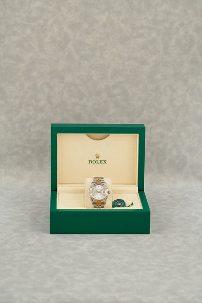 Rolex Datejust 36 Two Tone Everose Silver Dial With Diamonds
