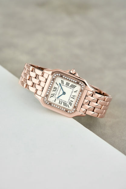 Cartier Panthere Rose Gold With Diamond Bezel