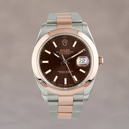 Rolex Datejust 41 Two Tone Everose Choco Dial