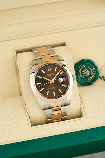 Rolex Datejust 41 Two Tone Everose Choco Dial