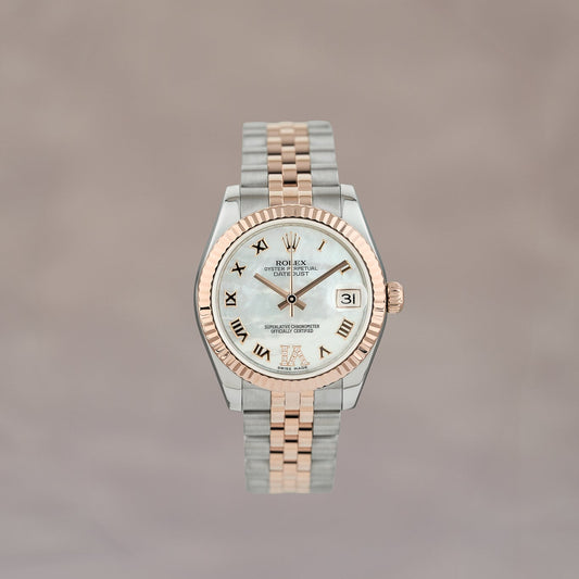 Rolex Datejust 31 Two Tone Everose Mother Of Pearl Roman Dial Diamond VI 178271 2009