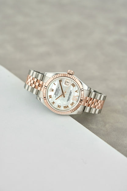 Rolex Datejust 31 Two Tone Everose Mother Of Pearl Roman Dial Diamond VI 178271 2009