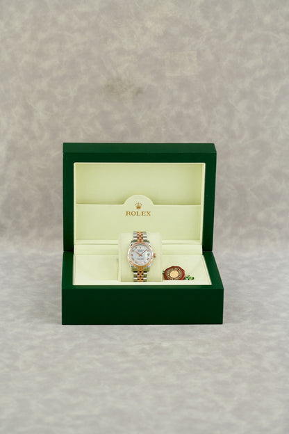 Rolex Datejust 31 Two Tone Everose Mother Of Pearl Roman Dial Diamond VI 178271 2009