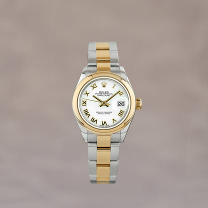 Rolex Lady Datejust 28 Two Tone Yellow Gold White Roman Dial 279163 2018