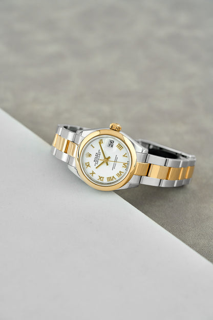 Rolex Lady Datejust 28 Two Tone Yellow Gold White Roman Dial 279163 2018
