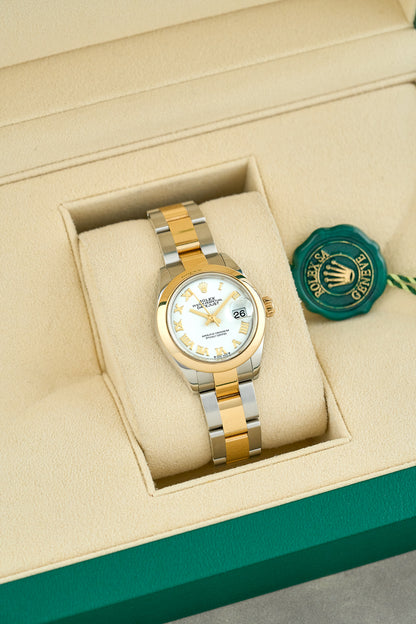 Rolex Lady Datejust 28 Two Tone Yellow Gold White Roman Dial 279163 2018