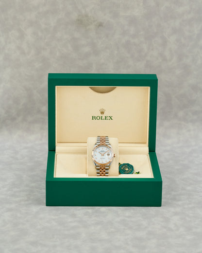 Rolex Datejust 36 Two Tone Everose Mother Of Pearl Dial With Diamonds