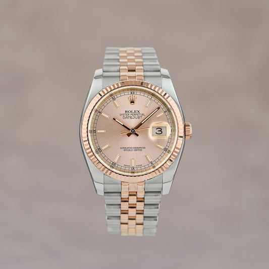 Rolex Datejust 36 Two Tone Everose Sundust Dial 116231 2018