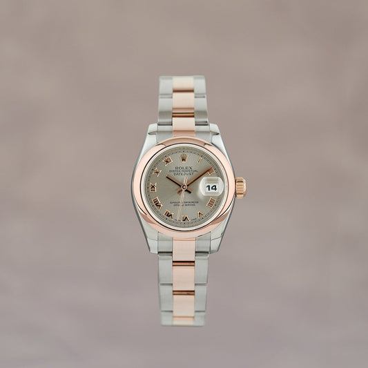 Rolex Datejust 26 Two Tone Everose Silver Roman Dial