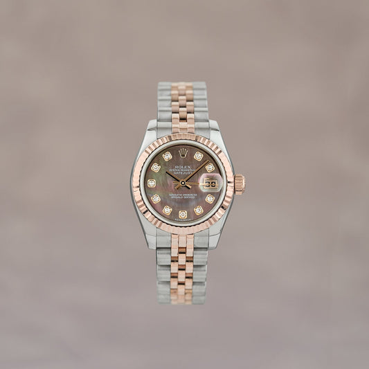 Rolex Datejust 26 Two Tone Everose Tahitian Mother Of Pearl