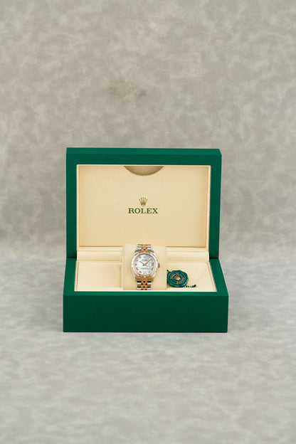 Rolex Datejust 31 Two Tone Everose Mother Of Pearl Roman Dial With Diamond VI And Bezel 178341 2014