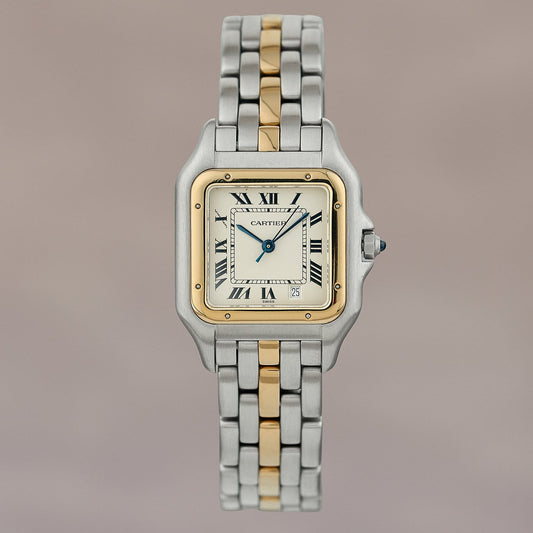 Cartier Panthere Medium Two Tone Yellow Gold White Dial 110000R