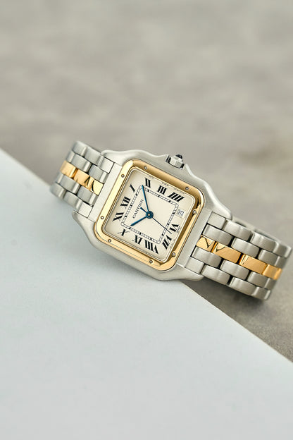 Cartier Panthere Medium Two Tone Yellow Gold White Dial 110000R