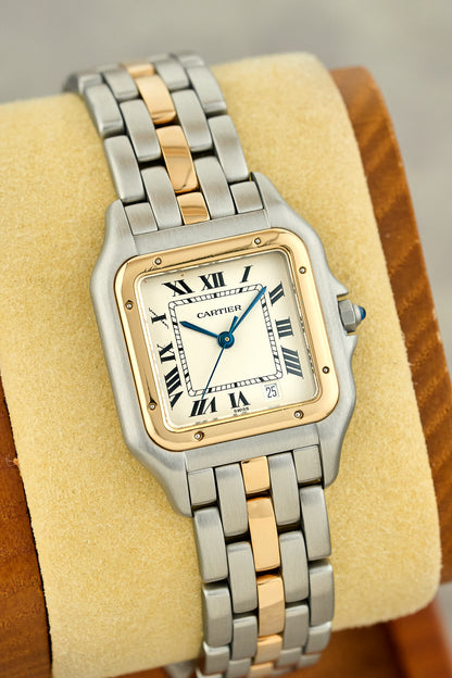 Cartier Panthere Two Tone Yellow Gold White Dial 110000R 2000's