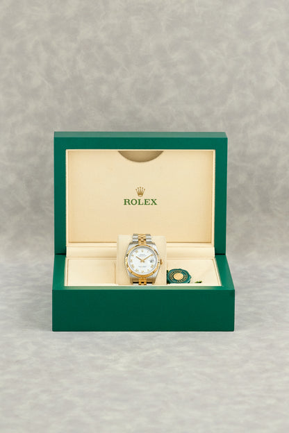 Rolex Datejust 36 Two tone Yellow Gold White Roman Dial 116233 2013