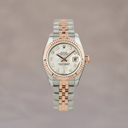 Rolex Datejust 26 Two Tone Everose Meteorite Dial 179171 2011