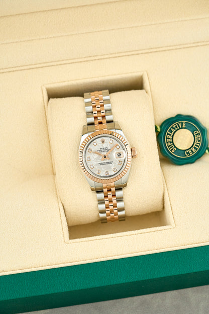 Rolex Datejust 26 Two Tone Everose Meteorite Dial 179171 2011